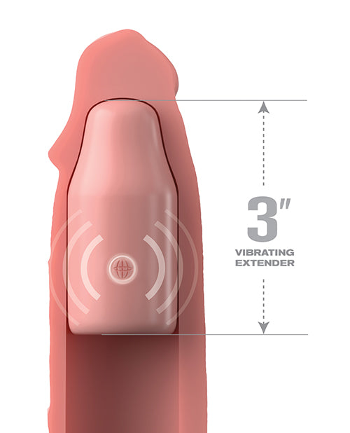 Fantasy X-tensions Elite 9" Sleeve Vibrating 3" Plug w/Remote - Light - Empower Pleasure