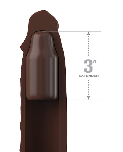Fantasy X-tensions Elite 7" Extension with Strap - Brown - Empower Pleasure