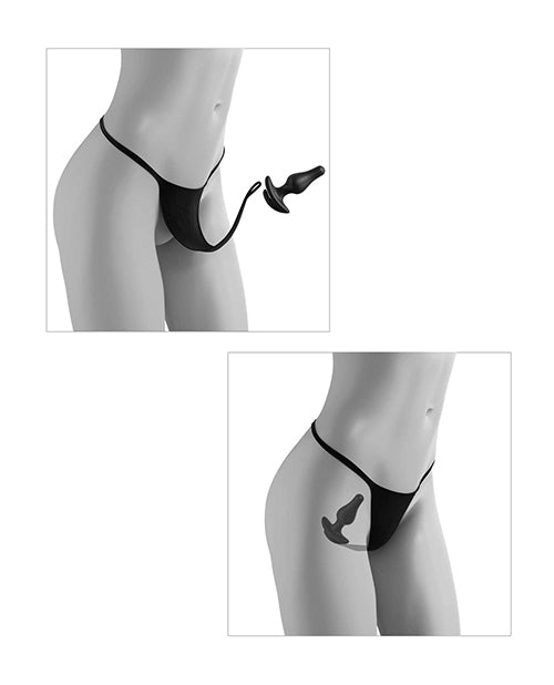 Hookup Panties Crotchless Pleasure Pearls Black S-L