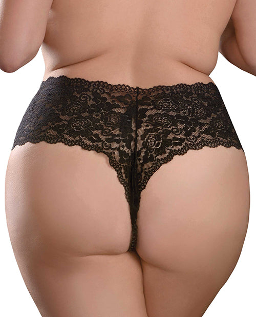 Hookup Panties Pleasure Pearl Boy Shorts Black XL-XXL