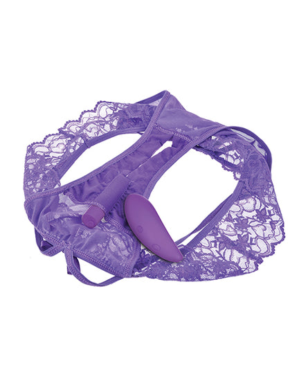 Fantasy For Her Crotchless Panty Thrill Her - Purple - Empower Pleasure