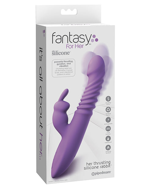 Fantasy for Her Ultimate Thrusting Silicone Rabbit - Purple - Empower Pleasure