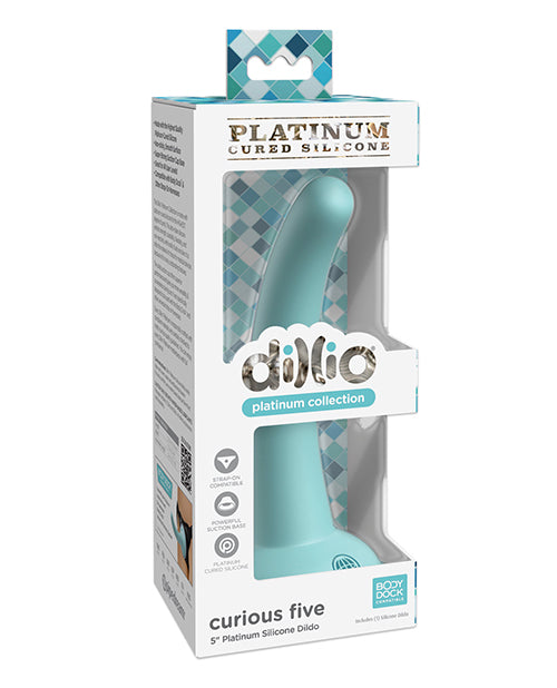 Dillio Platinum 5" Curious Five Silicone Dildo - Teal - Empower Pleasure