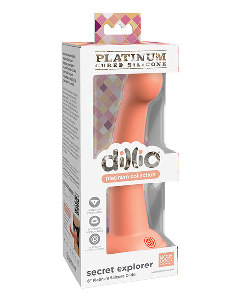 Dillio Platinum 6" Secret Explorer Silicone Dildo - Peach - Empower Pleasure