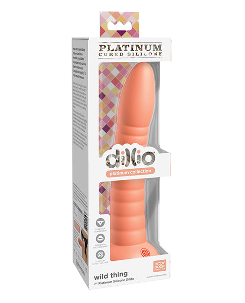 Dillio Platinum 7" Wild Thing Silicone Dildo - Peach - Empower Pleasure