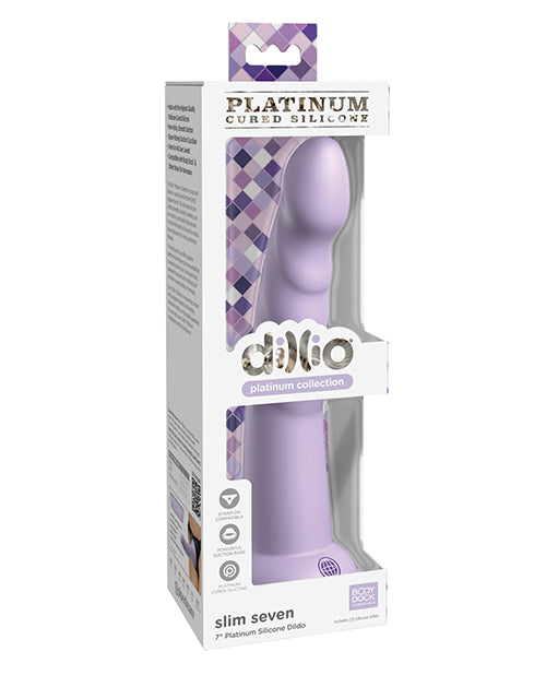 Dillio Platinum 7" Slim Seven Silicone Dildo - Purple - Empower Pleasure