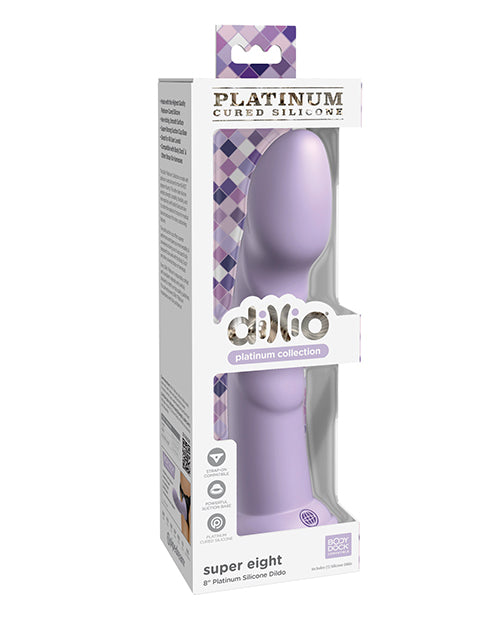Dillio Platinum 8" Super Eight Silicone Dildo - Purple - Empower Pleasure