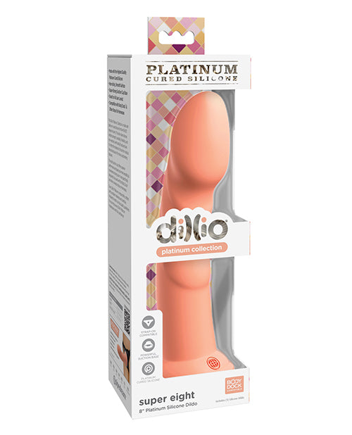 Dillio Platinum 8" Super Eight Silicone Dildo - Peach - Empower Pleasure