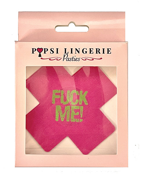 Glow in the Dark Fuck Me Pasties - Pink O/S - Empower Pleasure