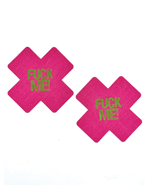 Glow in the Dark Fuck Me Pasties - Pink O/S - Empower Pleasure