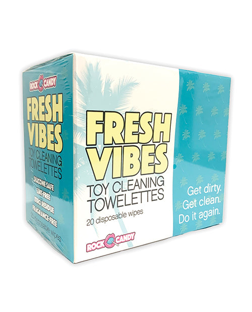 Rock Candy Fresh Vibes Toy Cleaning Towelettes - Box of 20 - Empower Pleasure