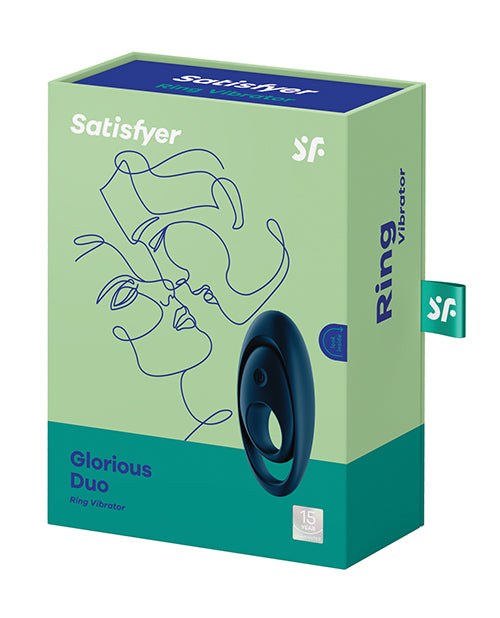 Satisfyer Glorious Duo Ring Vibrator - Dark Blue - Empower Pleasure