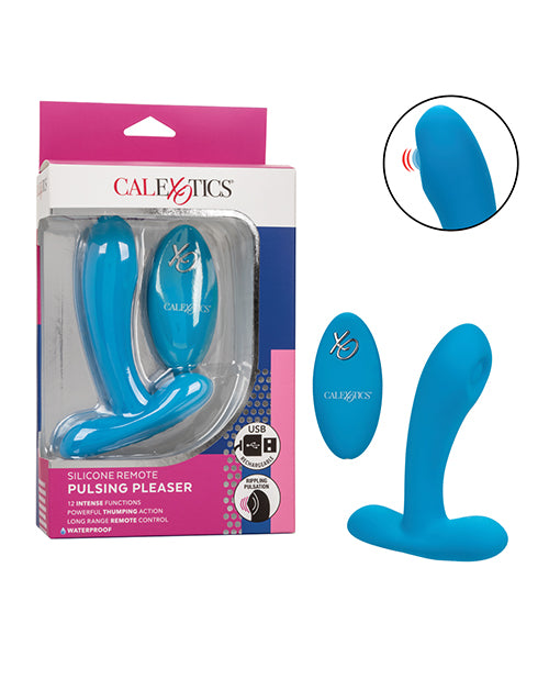 Silicone Pulsing Pleaser w/Remote - Blue - Empower Pleasure