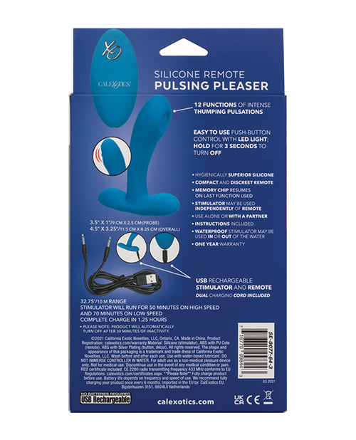 Silicone Pulsing Pleaser w/Remote - Blue - Empower Pleasure