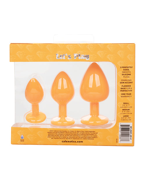 Cheeky Gems 3-piece Plug Set - Orange