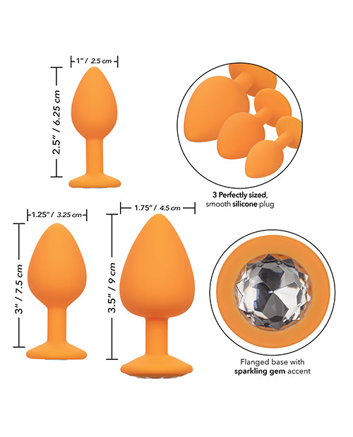 Cheeky Gems 3-piece Plug Set - Orange