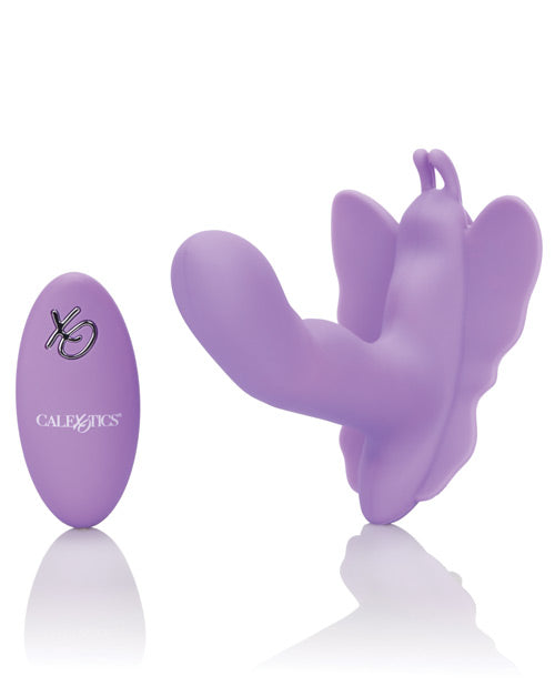 Venus Butterfly Silicone Remote Rocking Penis - Purple