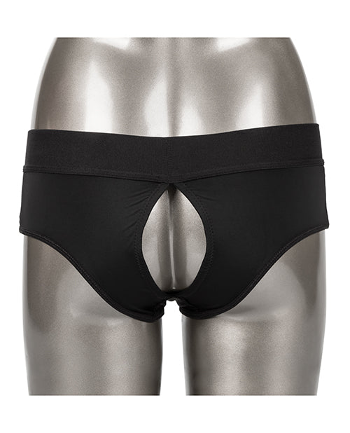Her Royal Harness Backless Brief L/XL - Black - Empower Pleasure