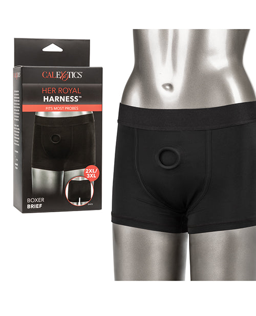 Her Royal Harness Boxer Brief 2XL/3XL - Black - Empower Pleasure