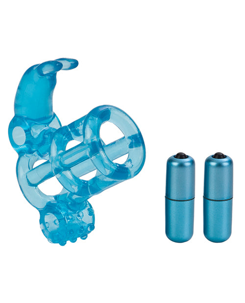 Basic Essentials Double Trouble Vibrating Support System - Blue