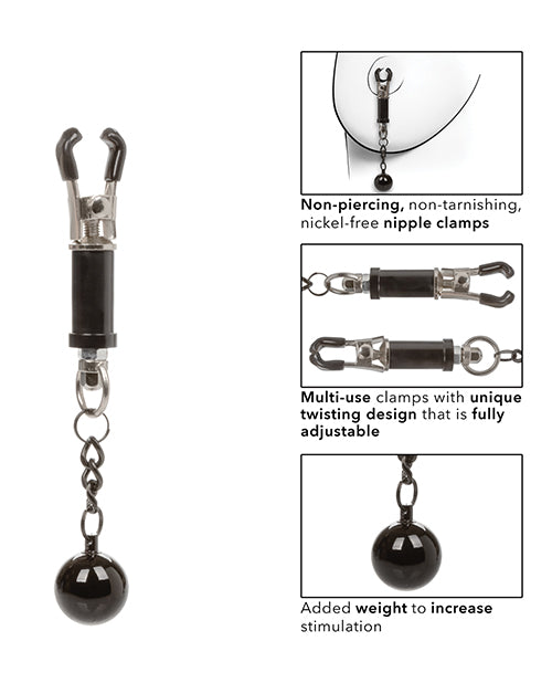 Nipple Grips Weighted Twist Nipple Clamps - Black