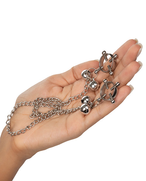 Nipple Grips 4-Point Nipple Press with Bells - Silver