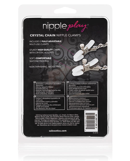 Nipple Play Crystal Nipple Clamps - Clear - Empower Pleasure