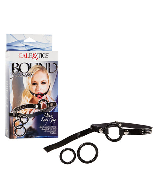 Bound by Diamonds Open Ring Gag - Black - Empower Pleasure