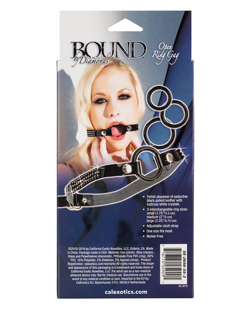 Bound by Diamonds Open Ring Gag - Black - Empower Pleasure