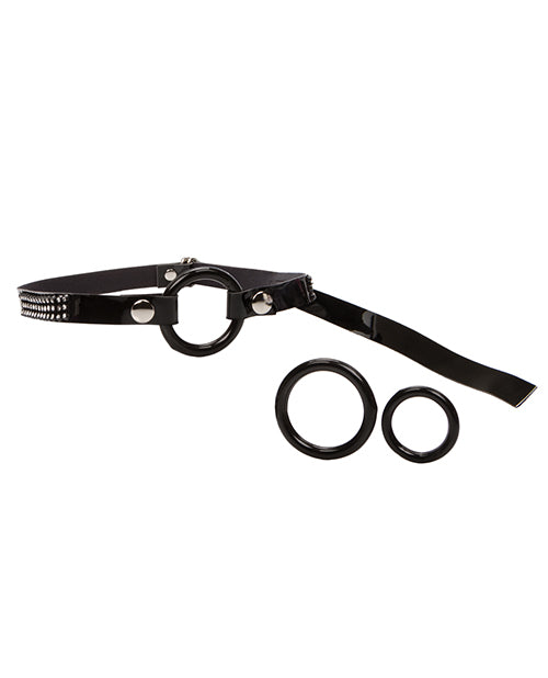 Bound by Diamonds Open Ring Gag - Black - Empower Pleasure