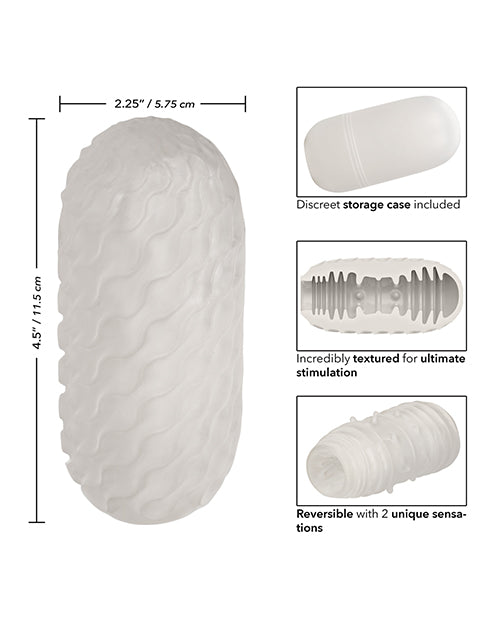Boundless Reversible Ribbed Stroker - White - Empower Pleasure