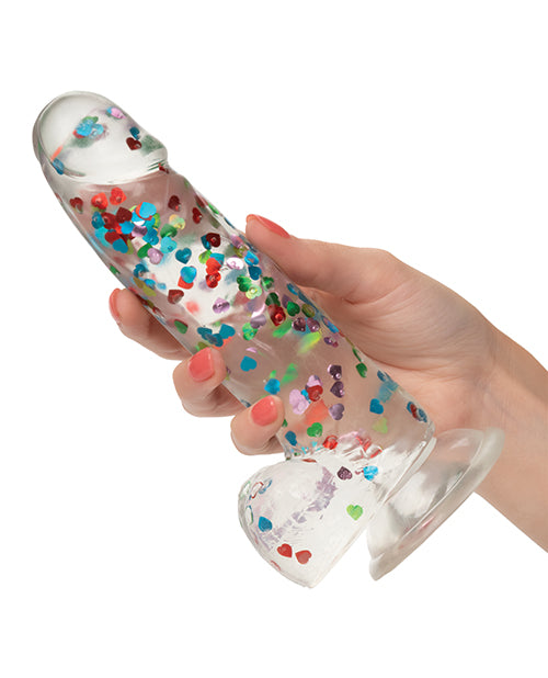 Naughty Bits I Love Dick Heart Filled Dong - Multicolor - Empower Pleasure