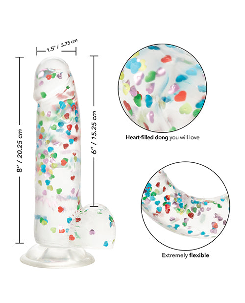 Naughty Bits I Love Dick Heart Filled Dong - Multicolor - Empower Pleasure