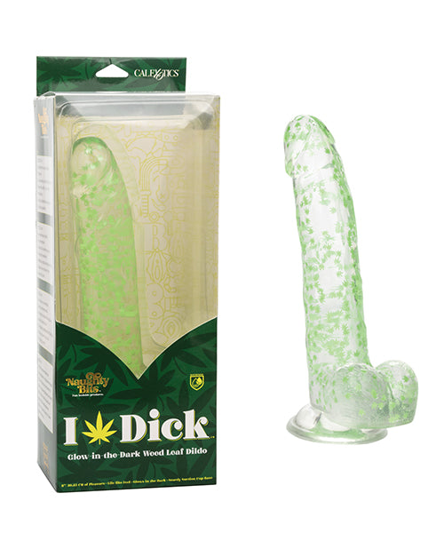 Naughty Bits I Leaf Dick Glow In The Dark Weed Leaf Dildo - Empower Pleasure