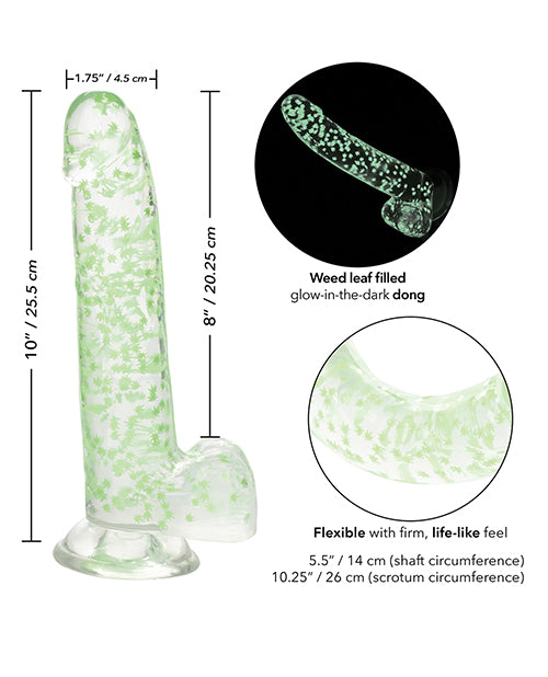 Naughty Bits I Leaf Dick Glow In The Dark Weed Leaf Dildo - Empower Pleasure