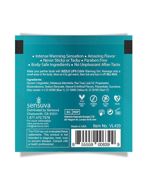 Sizzle Lips Warming Gel Single Use Packet - Blueberry Ice Pop