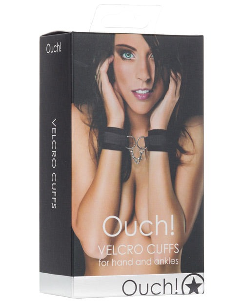 Shots Ouch Velcro Hand/Ankle Cuffs - Black - Empower Pleasure