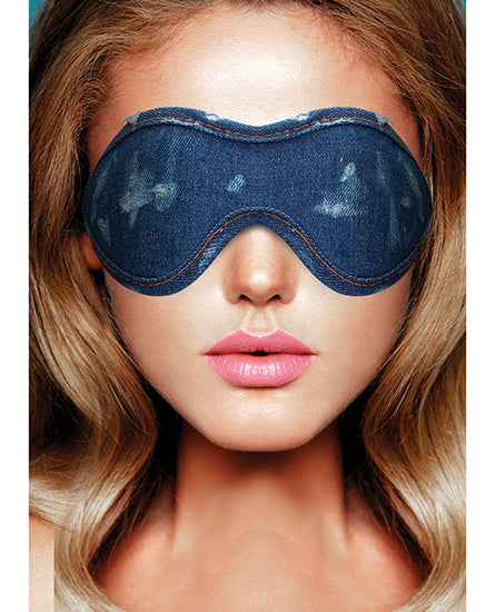 Shots Denim Eye Mask - Blue - Empower Pleasure