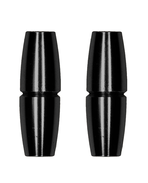 Shots Ouch Sensual Cylinder Magnetic Nipple Clamps - Black - Empower Pleasure