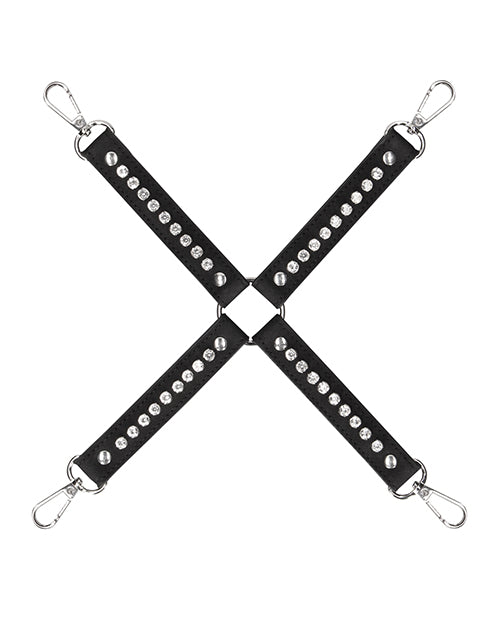 Shots Ouch Diamond Studded Hogtie - Black - Empower Pleasure