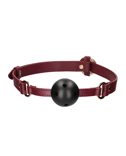Shots Ouch Halo Breathable Ball Gag - Burgundy - Empower Pleasure
