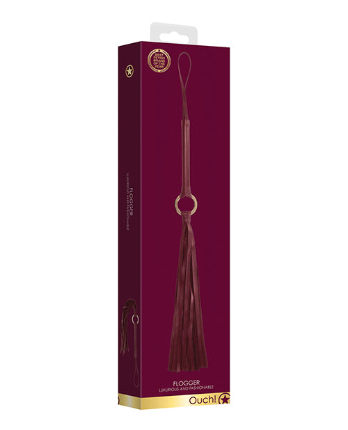 Shots Ouch Halo Flogger - Burgundy - Empower Pleasure