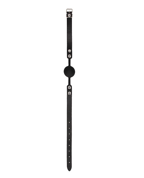 Shots Ouch Black & White Silicone Ball Gag - Black - Empower Pleasure