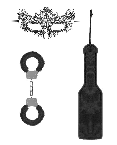 Shots Ouch Black & White Introductory Bondage Kit #3 - Black - Empower Pleasure