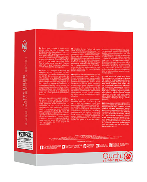 Shots Ouch Puppy Play Puppy Hood - Red - Empower Pleasure