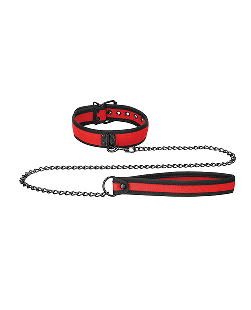 Shots Ouch Puppy Play Puppy Collar w/Leash - Red - Empower Pleasure