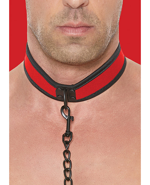 Shots Ouch Puppy Play Puppy Collar w/Leash - Red - Empower Pleasure