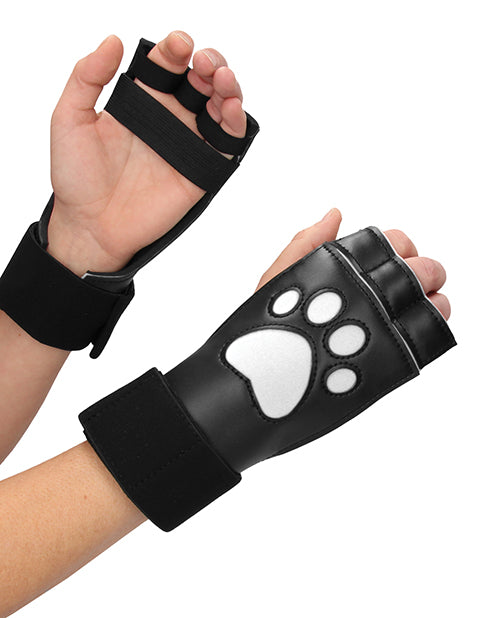 Shots Ouch Puppy Play Paw Cut-Out Gloves - White - Empower Pleasure