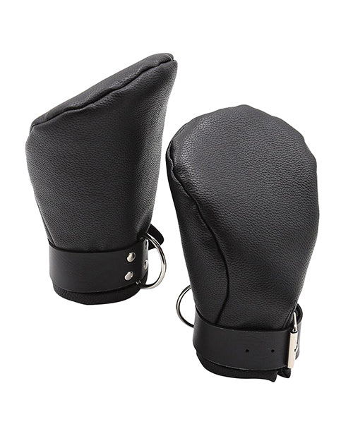 Shots Ouch Puppy Play Lined Fist Mitts - Black - Empower Pleasure