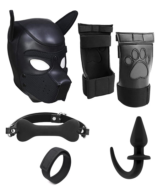 Shots Ouch Puppy Play Complete Kit - LXL Black - Empower Pleasure